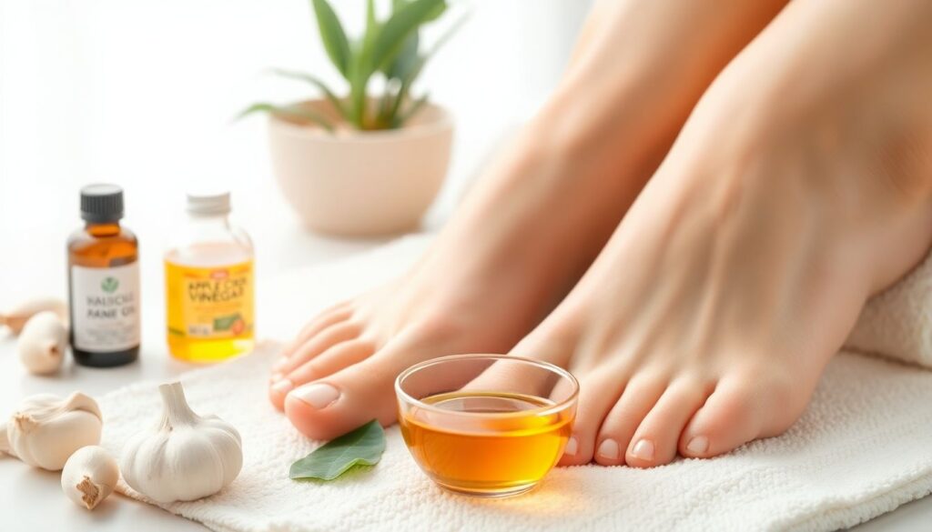 Clean feet with natural remedies for foot fungus treatment.